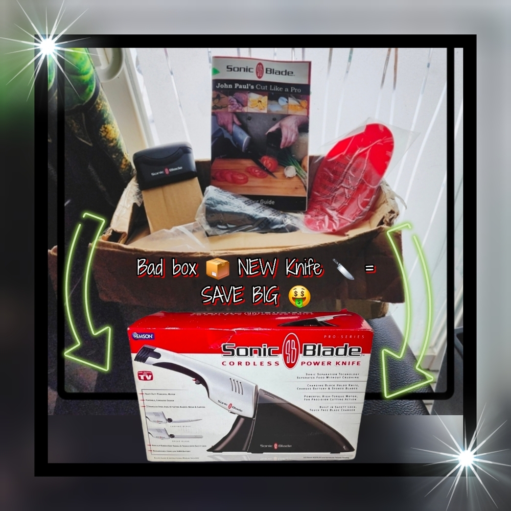 Electric Knife Set - Black and Red